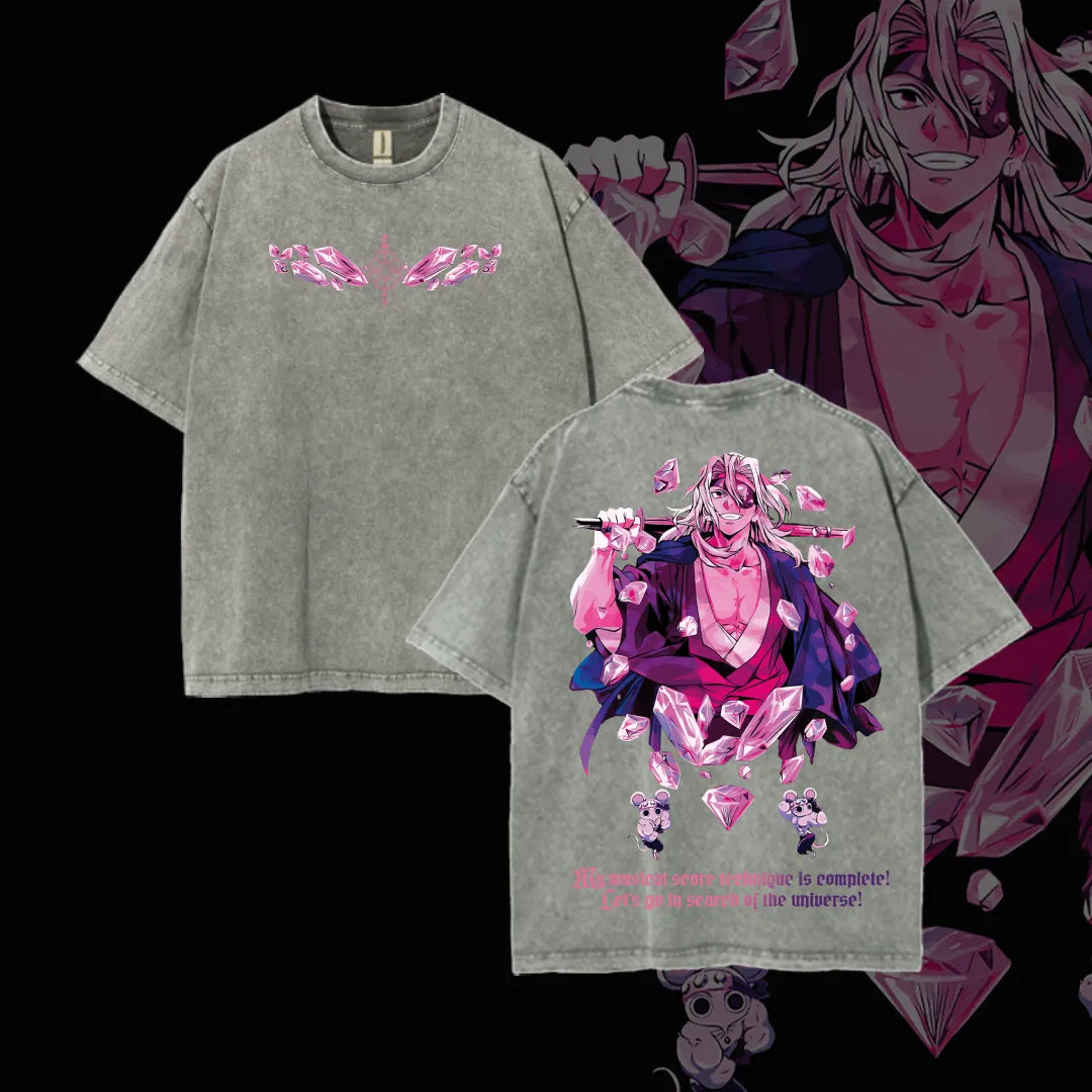 Hashira Demon Slayer – Rengoku, Giyu, Tengen, Obanai, Gyomei, Mitsuri Washed Oversized T-Shirt