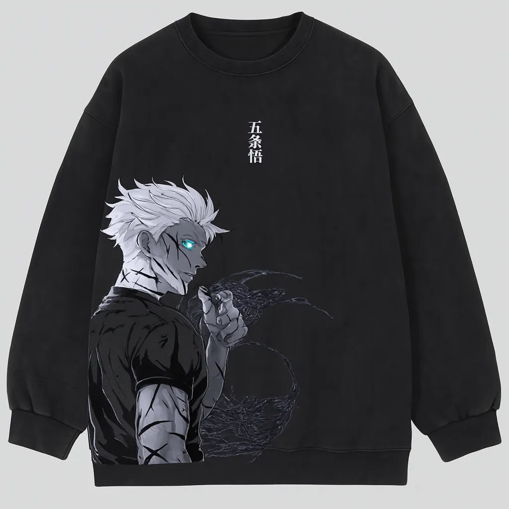 Anime Gojo Printed Pullover Sweatshirt