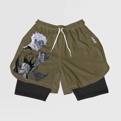 Gojo-Breathable Mesh Fabric Inspired Gym Shorts