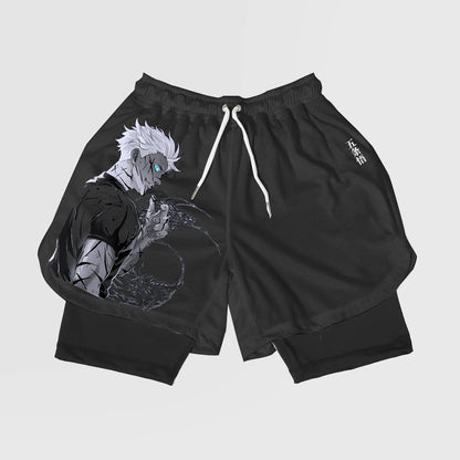 Gojo-Breathable Mesh Fabric Inspired Gym Shorts