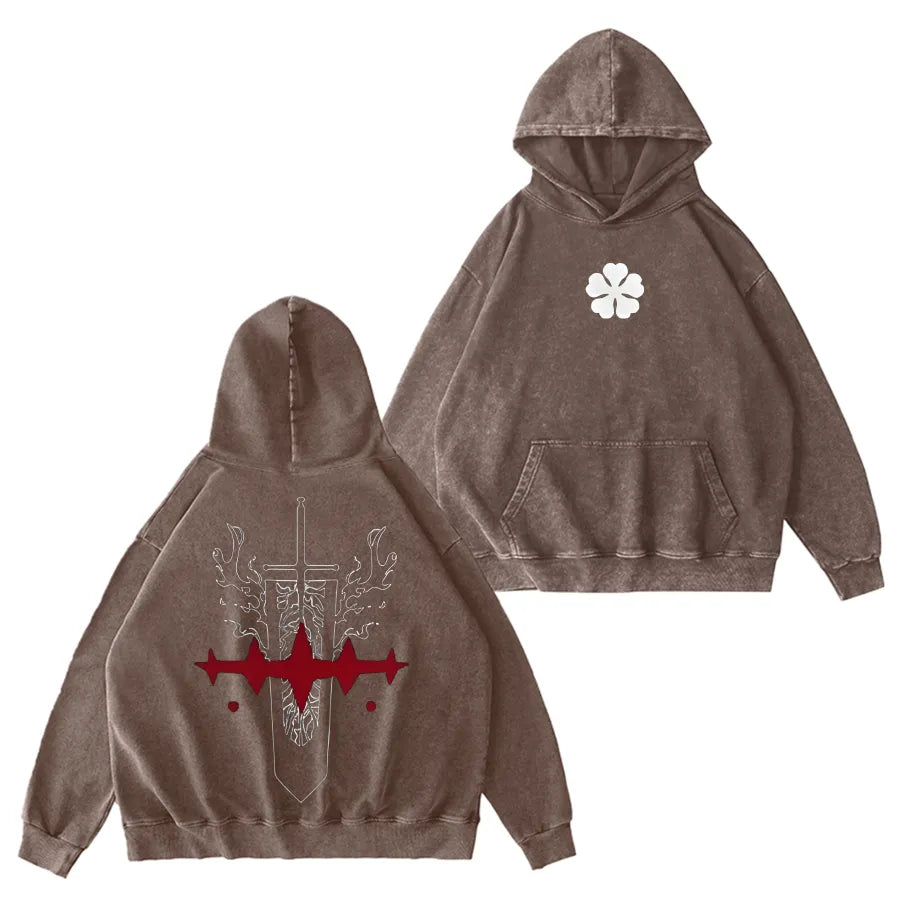 Devils Black Clover Vintage Washed Hoodie
