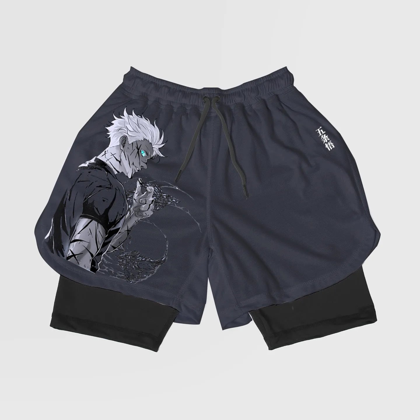 Gojo-Breathable Mesh Fabric Inspired Gym Shorts