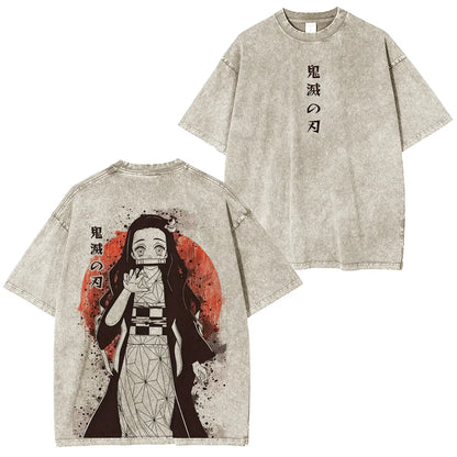 Demon Slayer Nezuko  Anime Unisex Washed T-Shirt