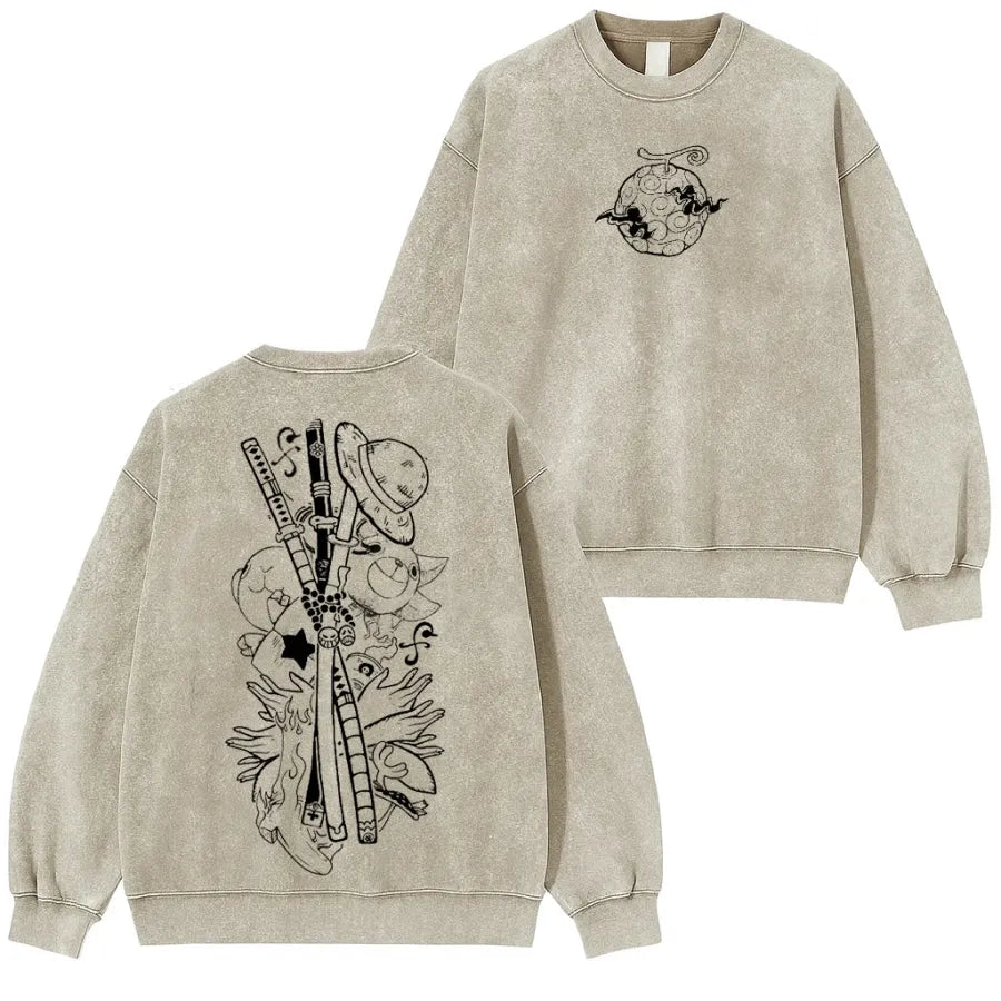 One Piece Vintage Washed Pullover Sweatshirt