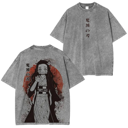 Demon Slayer Nezuko  Anime Unisex Washed T-Shirt