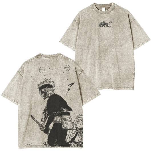 Asta x Black Bulls Black Clover Anime Washed Tee Unisex