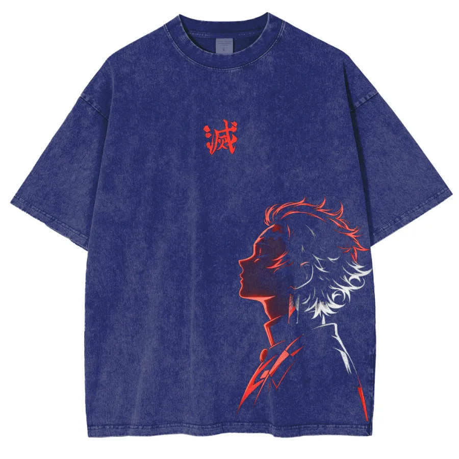 Demon layer Anime Unisex Washed T-Shirt