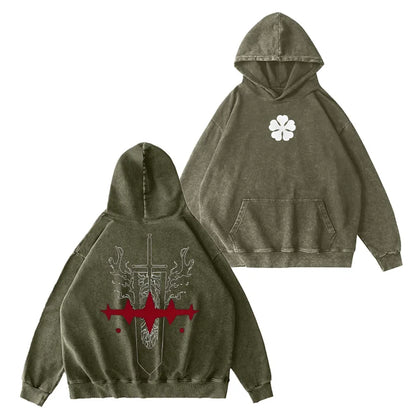 Devils Black Clover Vintage Washed Hoodie
