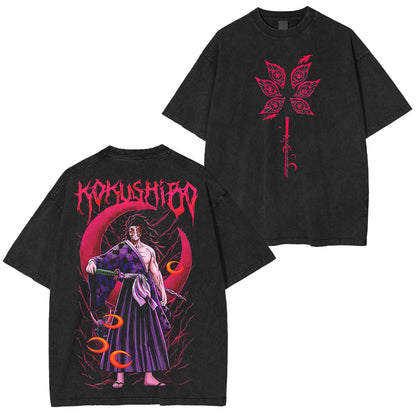 Kokushibo Demon Slayer Anime Unisex Washed T-Shirt