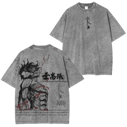 Attack on Titan Eren Yeager Vintage Washed Oversize T-Shirt