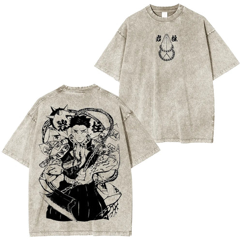 Himejima Gyoumei,Demon Slayer Anime Unisex Washed T-Shirt