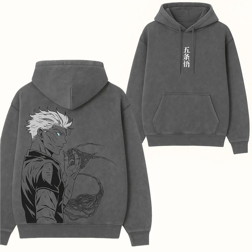 Anime Gojo Printed Pullover Crew Neck Hoodie