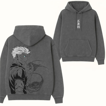 Anime Gojo Printed Pullover Crew Neck Hoodie
