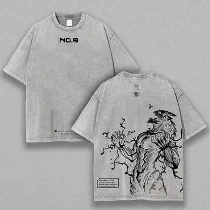 Kaiju No. 8 Tee | Oversized Washed Anime Shirt