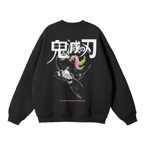 Heart’s Blossom Streetwear Sweatshirt Black