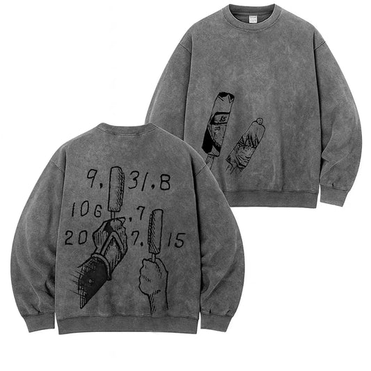 jiraiya - Naruto Uzumaki Anime Double Printed Vintage Sweatshirt