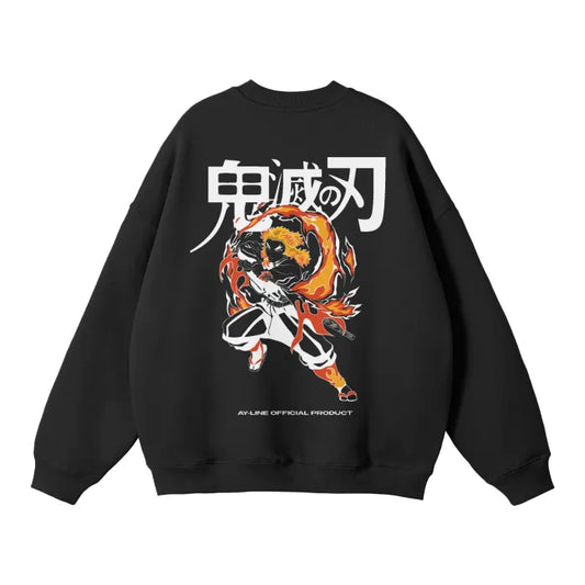 Flame Hashira Streetwear Sweatshirt Black