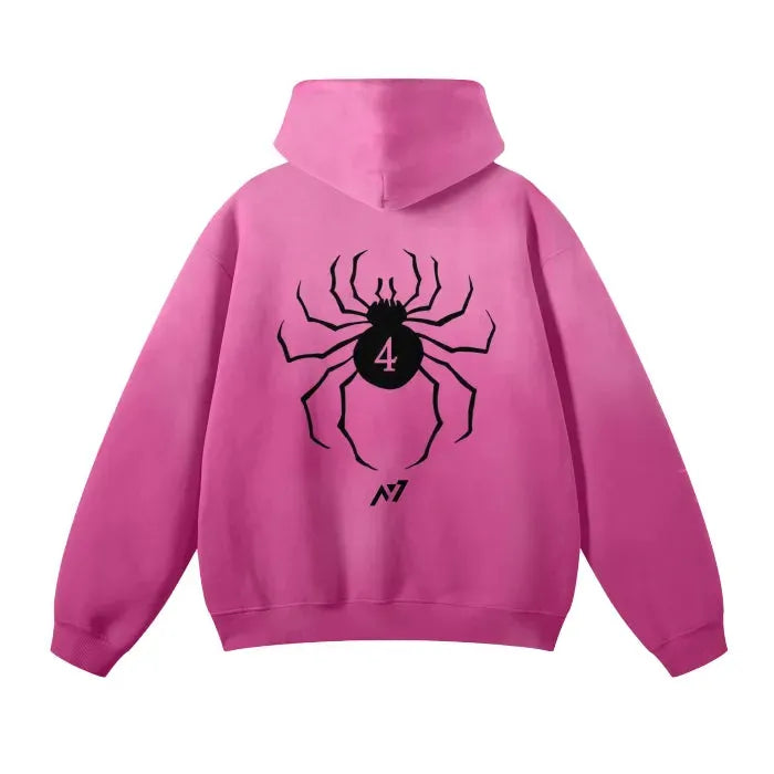 Phantom Jester Streetwear Hoodie Pink Washed
