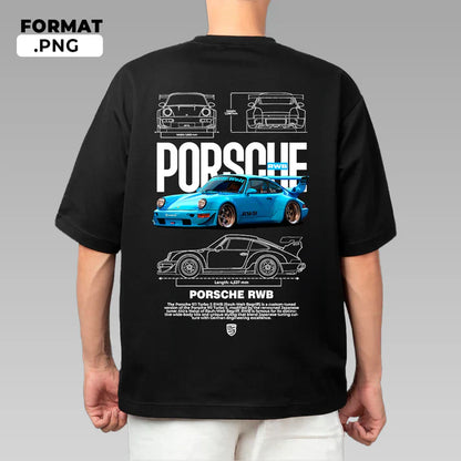 Blue Porsche Tshirt