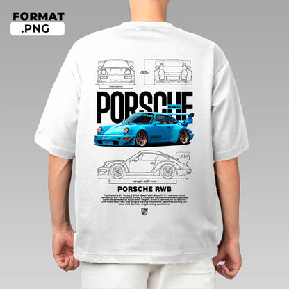 Blue Porsche Tshirt